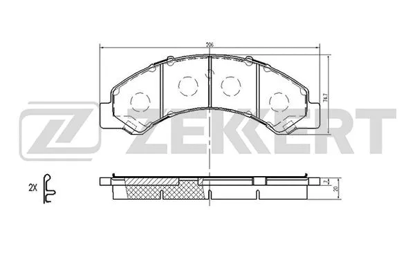 BS-2454 ZEKKERT Комплект тормозных колодок, дисковый тормоз (фото 1)