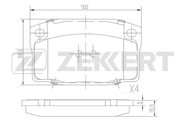 BS-2460 ZEKKERT Комплект тормозных колодок, дисковый тормоз (фото 1)