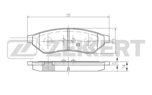 BS-2461 ZEKKERT Комплект тормозных колодок, дисковый тормоз (фото 1)