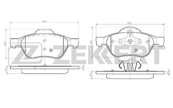 BS-2514 ZEKKERT Комплект тормозных колодок, дисковый тормоз (фото 1)