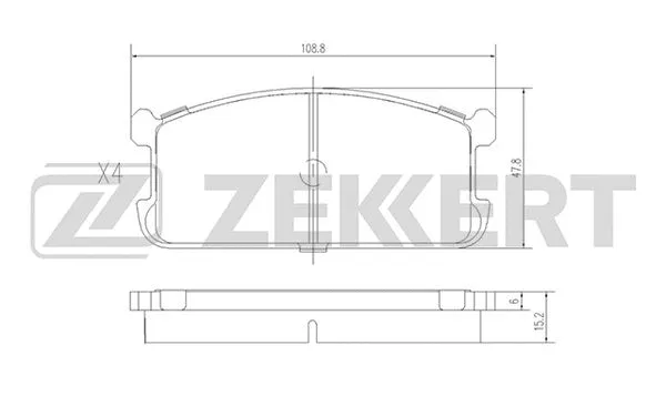 BS-2533 ZEKKERT Комплект тормозных колодок, дисковый тормоз (фото 1)