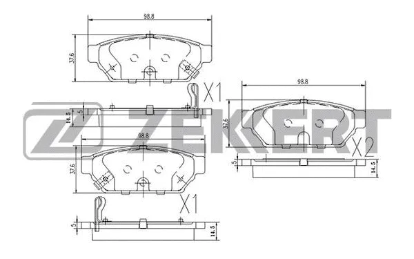 BS-2535 ZEKKERT Комплект тормозных колодок, дисковый тормоз (фото 1)