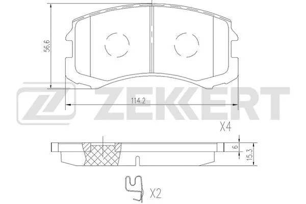 BS-2538 ZEKKERT Комплект тормозных колодок, дисковый тормоз (фото 1)