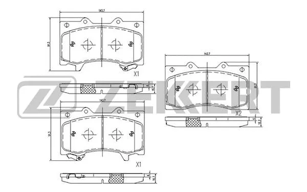 BS-2542 ZEKKERT Комплект тормозных колодок, дисковый тормоз (фото 1)