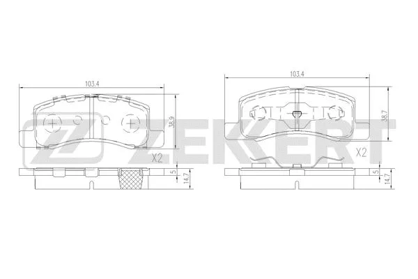 BS-2629 ZEKKERT Комплект тормозных колодок, дисковый тормоз (фото 1)