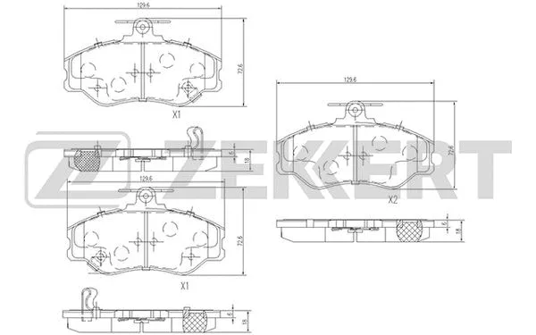 BS-2808 ZEKKERT Комплект тормозных колодок, дисковый тормоз (фото 1)