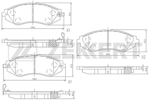 BS-2811 ZEKKERT Комплект тормозных колодок, дисковый тормоз (фото 1)