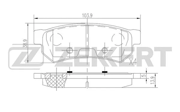 BS-2813 ZEKKERT Комплект тормозных колодок, дисковый тормоз (фото 1)