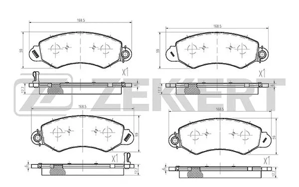 BS-2841 ZEKKERT Комплект тормозных колодок, дисковый тормоз (фото 1)