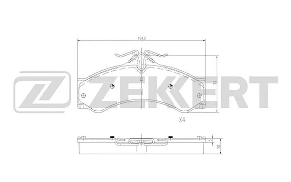 BS-2851 ZEKKERT Комплект тормозных колодок, дисковый тормоз (фото 1)