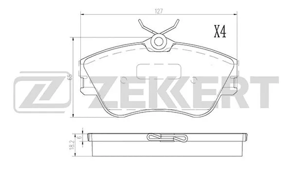 BS-2867 ZEKKERT Комплект тормозных колодок, дисковый тормоз (фото 1)