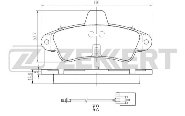 BS-2871 ZEKKERT Комплект тормозных колодок, дисковый тормоз (фото 1)