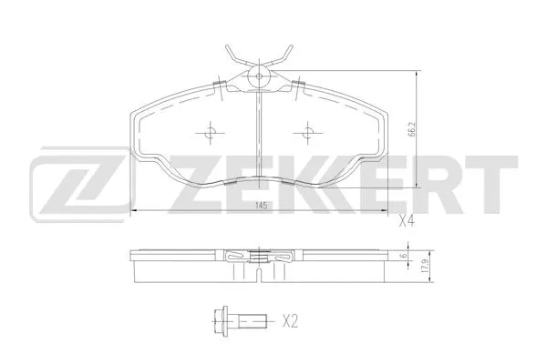 BS-2874 ZEKKERT Комплект тормозных колодок, дисковый тормоз (фото 1)