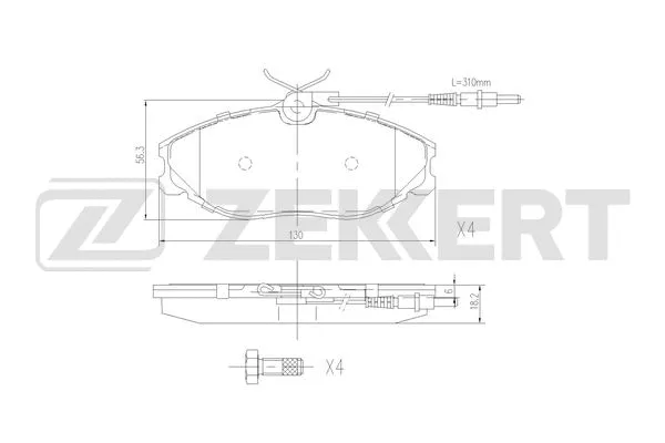 BS-2879 ZEKKERT Комплект тормозных колодок, дисковый тормоз (фото 1)