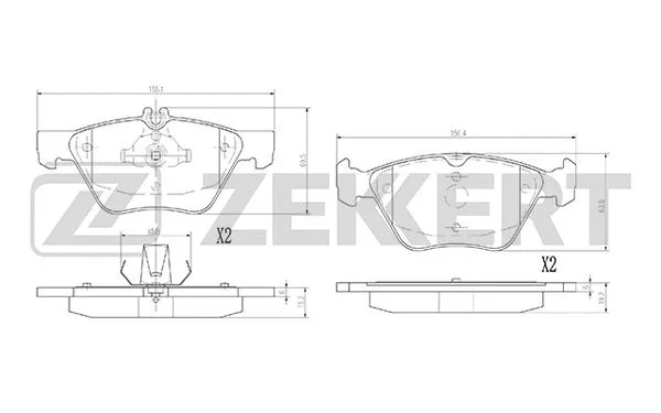 BS-2881 ZEKKERT Комплект тормозных колодок, дисковый тормоз (фото 1)