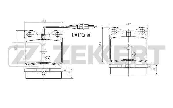 BS-2890 ZEKKERT Комплект тормозных колодок, дисковый тормоз (фото 1)