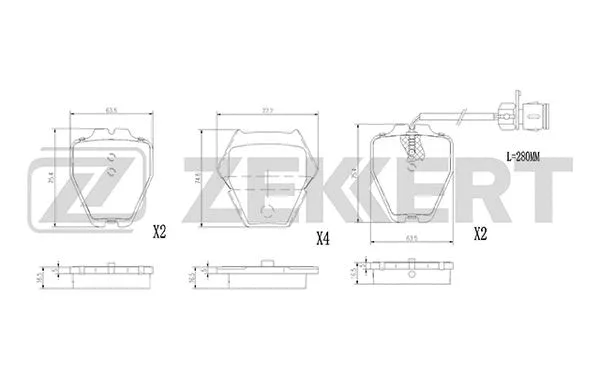 BS-2898 ZEKKERT Комплект тормозных колодок, дисковый тормоз (фото 1)