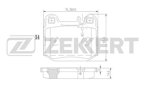 BS-2913 ZEKKERT Комплект тормозных колодок, дисковый тормоз (фото 1)