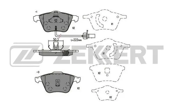 BS-2923 ZEKKERT Комплект тормозных колодок, дисковый тормоз (фото 1)