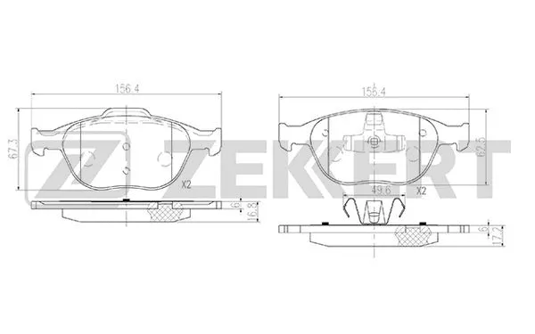 BS-2924 ZEKKERT Комплект тормозных колодок, дисковый тормоз (фото 1)