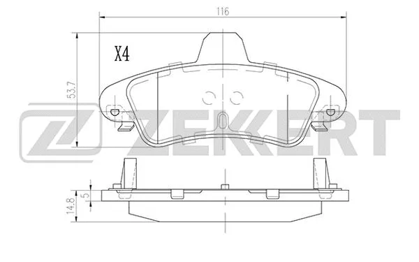 BS-2929 ZEKKERT Комплект тормозных колодок, дисковый тормоз (фото 1)