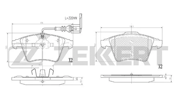 BS-2934 ZEKKERT Комплект тормозных колодок, дисковый тормоз (фото 1)