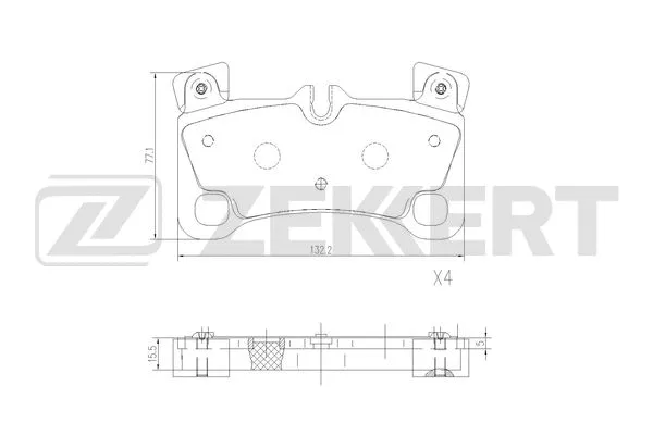 BS-2943 ZEKKERT Комплект тормозных колодок, дисковый тормоз (фото 1)