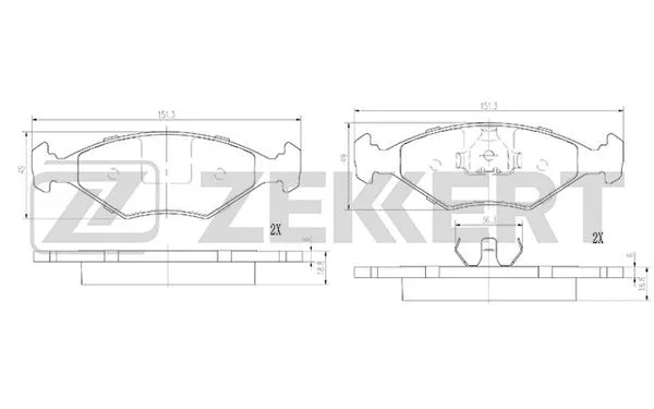 BS-2944 ZEKKERT Комплект тормозных колодок, дисковый тормоз (фото 1)