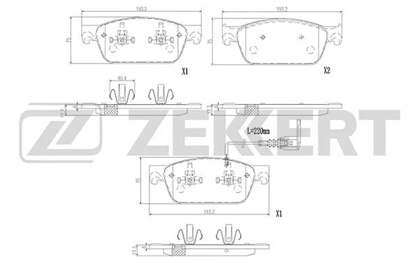 BS-2948 ZEKKERT Комплект тормозных колодок, дисковый тормоз (фото 1)