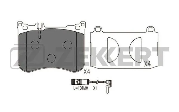 BS-2953 ZEKKERT Комплект тормозных колодок, дисковый тормоз (фото 1)