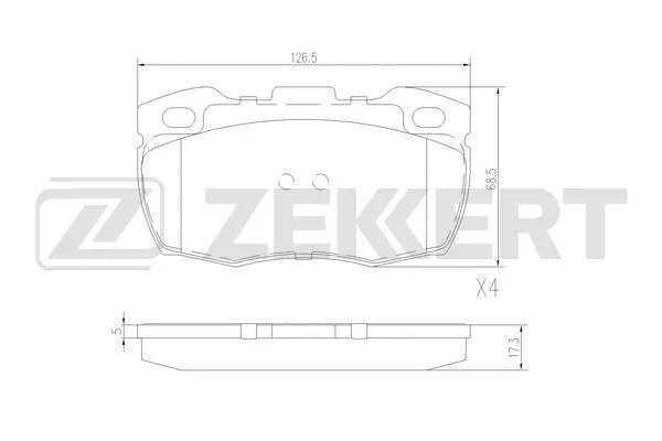 BS-2976 ZEKKERT Комплект тормозных колодок, дисковый тормоз (фото 1)