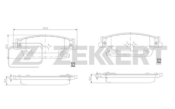 BS-2985 ZEKKERT Комплект тормозных колодок, дисковый тормоз (фото 1)