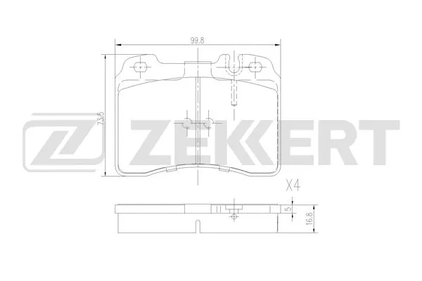 BS-3002 ZEKKERT Комплект тормозных колодок, дисковый тормоз (фото 1)