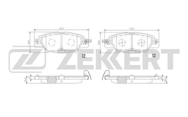 BS-3019 ZEKKERT Комплект тормозных колодок, дисковый тормоз (фото 1)