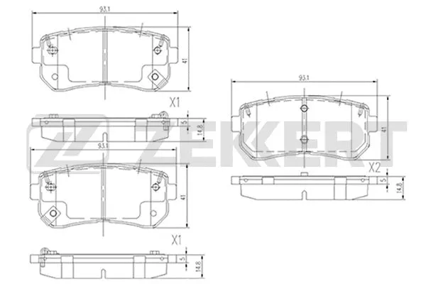 BS-3020 ZEKKERT Комплект тормозных колодок, дисковый тормоз (фото 1)