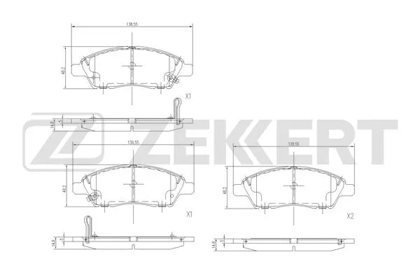 BS-3037 ZEKKERT Комплект тормозных колодок, дисковый тормоз (фото 1)