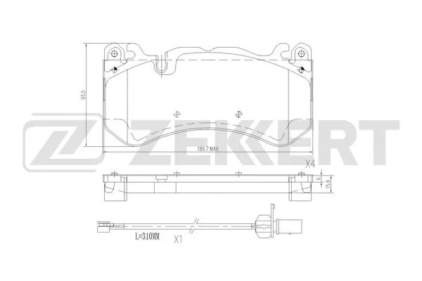 BS-3042 ZEKKERT Комплект тормозных колодок, дисковый тормоз (фото 1)