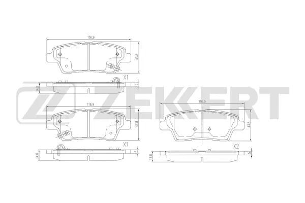 BS-3049 ZEKKERT Комплект тормозных колодок, дисковый тормоз (фото 1)