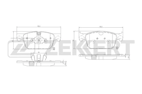 BS-3065 ZEKKERT Комплект тормозных колодок, дисковый тормоз (фото 1)