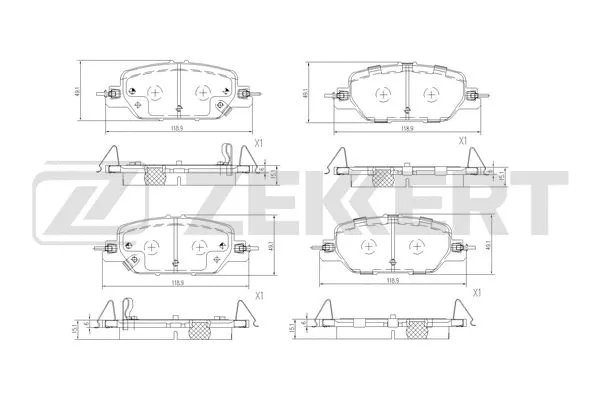 BS-3066 ZEKKERT Комплект тормозных колодок, дисковый тормоз (фото 1)