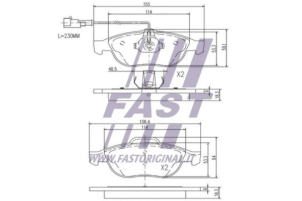 FT29165 FAST Комплект тормозных колодок, дисковый тормоз (фото 2)