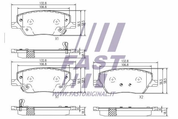 FT29169 FAST Комплект тормозных колодок, дисковый тормоз (фото 2)