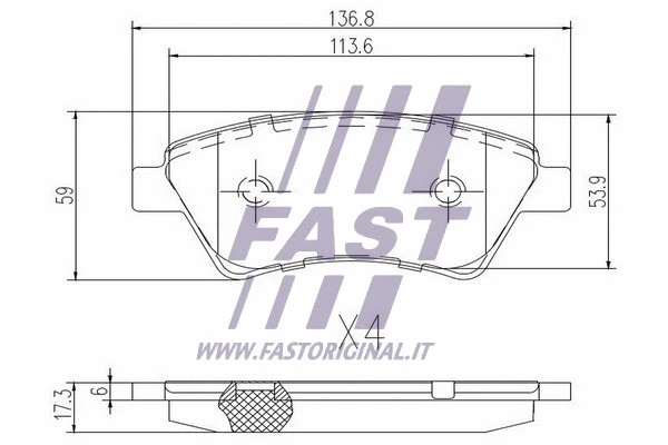 FT29531 FAST Комплект тормозных колодок, дисковый тормоз (фото 2)