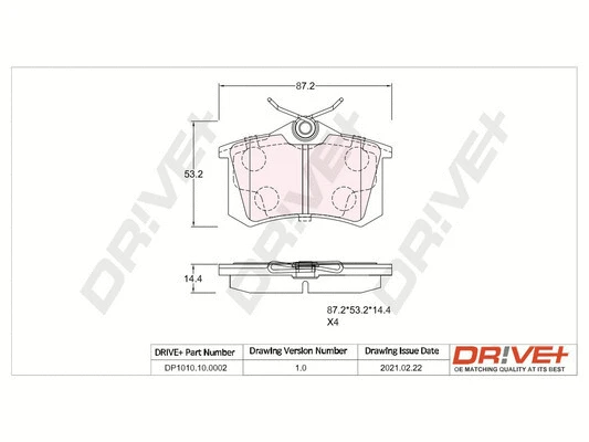 DP1010.10.0002 Dr!ve+ Комплект тормозных колодок, дисковый тормоз (фото 1)