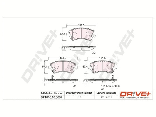DP1010.10.0007 Dr!ve+ Комплект тормозных колодок, дисковый тормоз (фото 1)