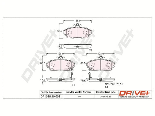DP1010.10.0011 Dr!ve+ Комплект тормозных колодок, дисковый тормоз (фото 1)