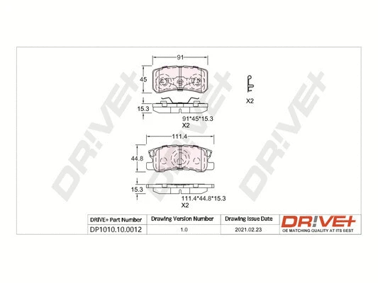 DP1010.10.0012 Dr!ve+ Комплект тормозных колодок, дисковый тормоз (фото 1)