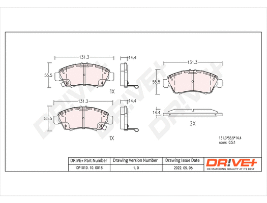 DP1010.10.0018 Dr!ve+ Комплект тормозных колодок, дисковый тормоз (фото 1)