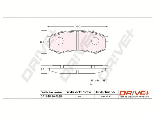 DP1010.10.0020 Dr!ve+ Комплект тормозных колодок, дисковый тормоз (фото 1)