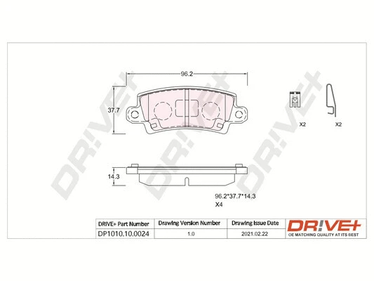 DP1010.10.0024 Dr!ve+ Комплект тормозных колодок, дисковый тормоз (фото 1)
